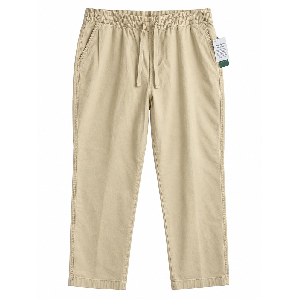 L.L.Bean Women's 18W Khaki Pull On Pants Elastic Waist Straight Leg